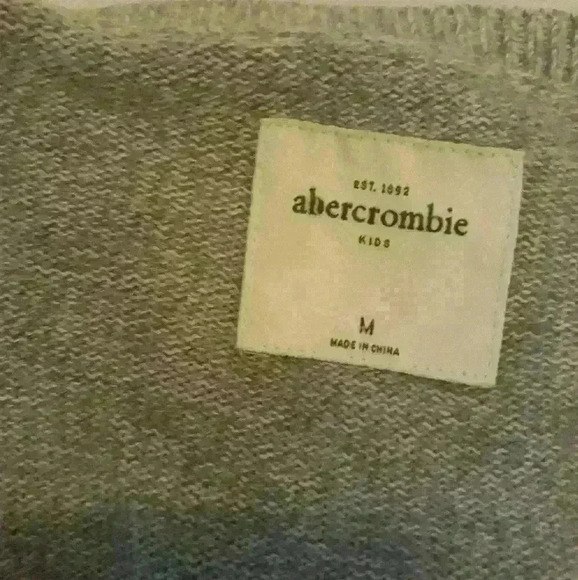Abercrombie gray lightweight vneck long sleeve casual polyblend trendy sweater M - Picture 4 of 5